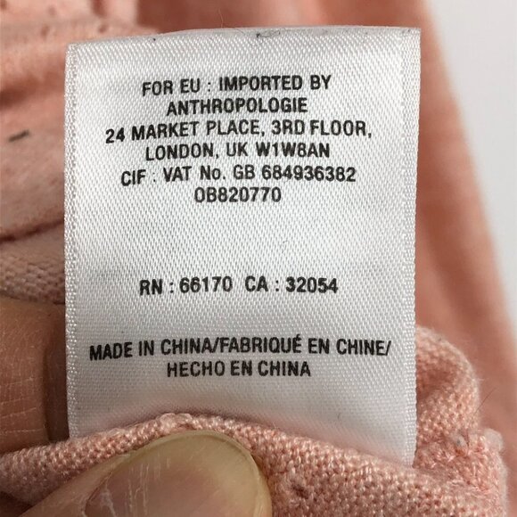 Anthropologie  Akemi + Kin Pink Sylvie Pointelle Knit Long Sleeve Roll Tab Top S - Picture 14 of 16